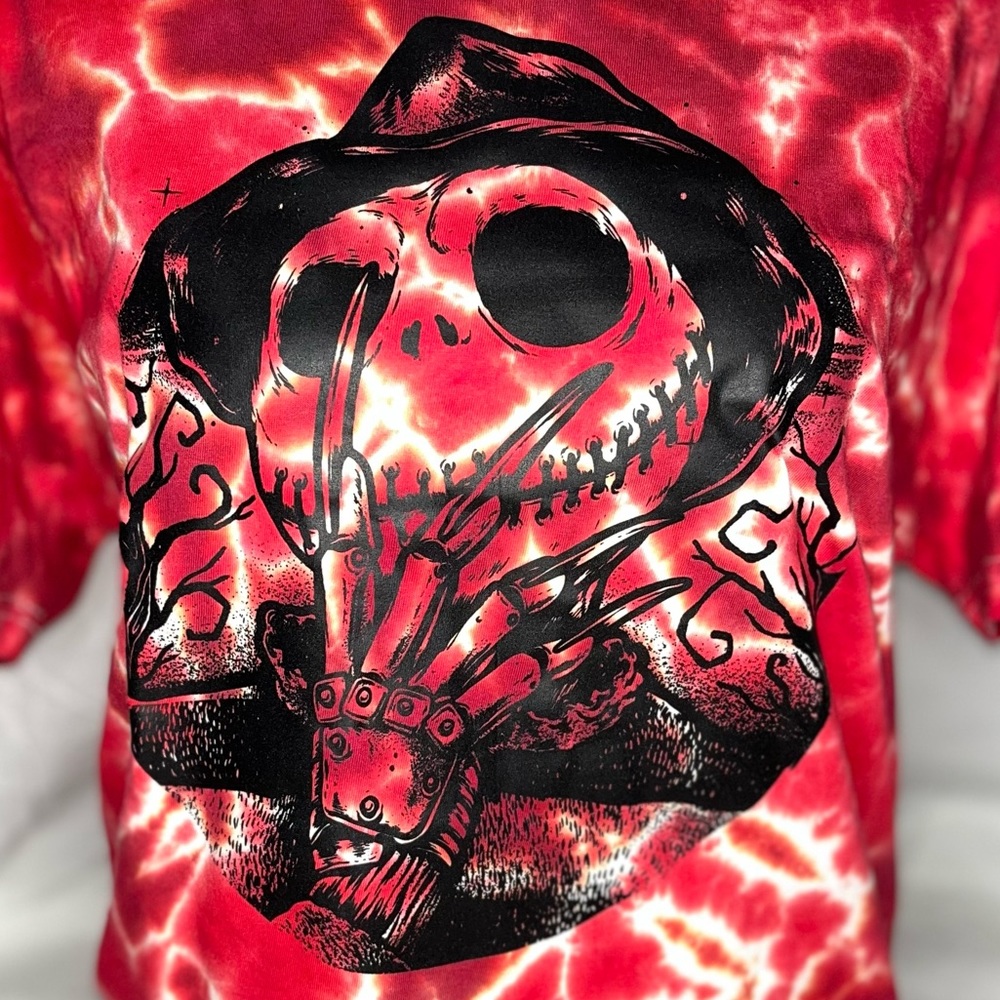 Custom tie dye graphic tee unisex sz M Nightmare Before Christmas